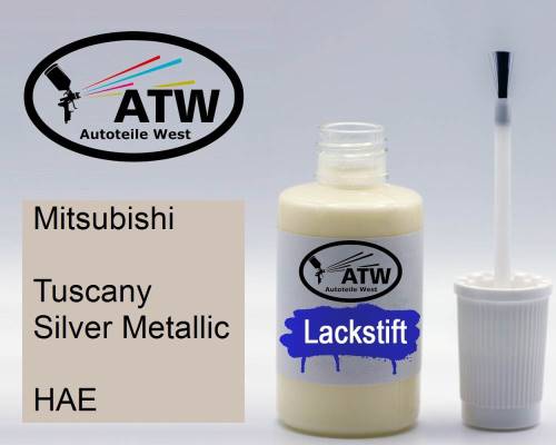 Mitsubishi, Tuscany Silver Metallic, HAE: 20ml Lackstift, von ATW Autoteile West.